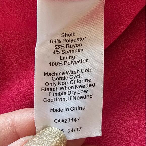 Talbots Party Crepe Shift with Scalloped Neck Dress Women Size 8 Pink Tie Sleeve - Picture 6 of 6